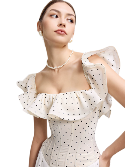 Polka Dot Ruffle Corset