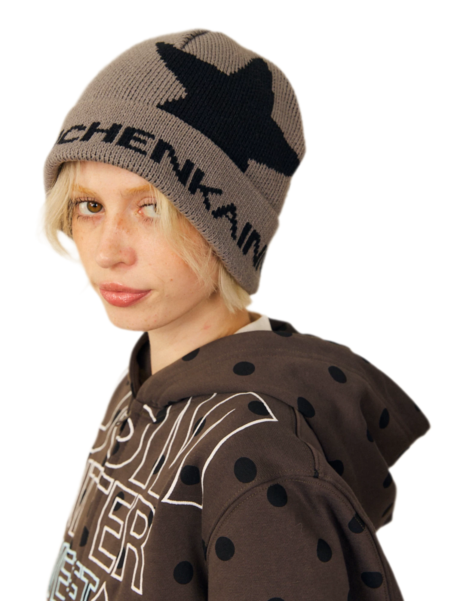 Jacquard Star Folded-Brim Beanie