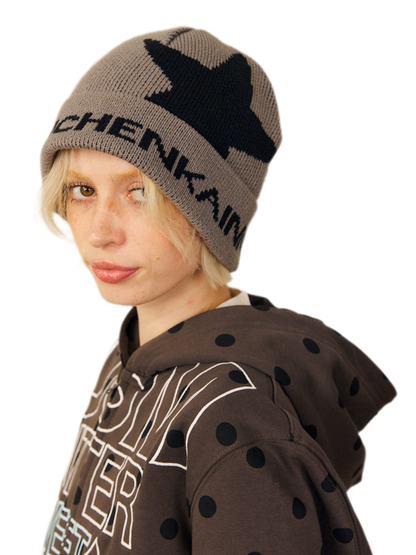 Jacquard Star Folded-Brim Beanie