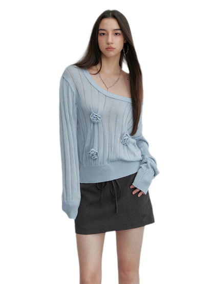 Asymmetric Flower Knit