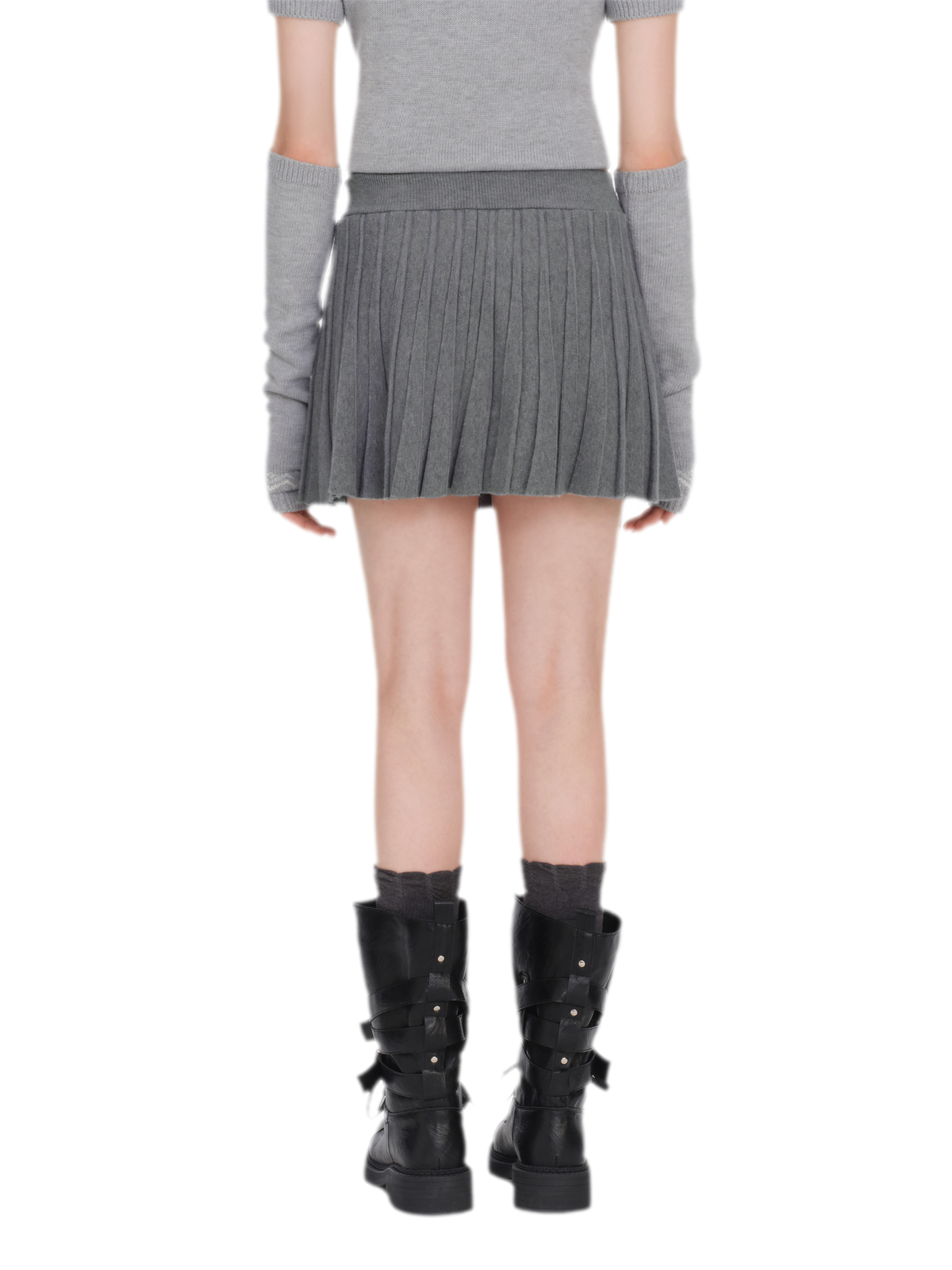 Plissierter Strick-Minirock
