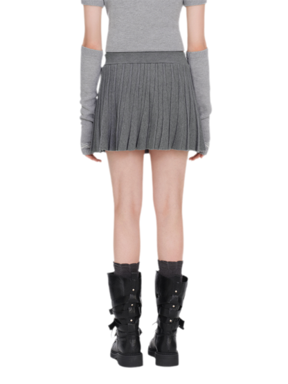 Plissierter Strick-Minirock