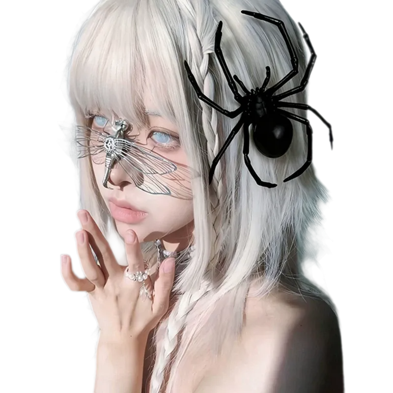 Glossy Gothic Spider Hair Clip