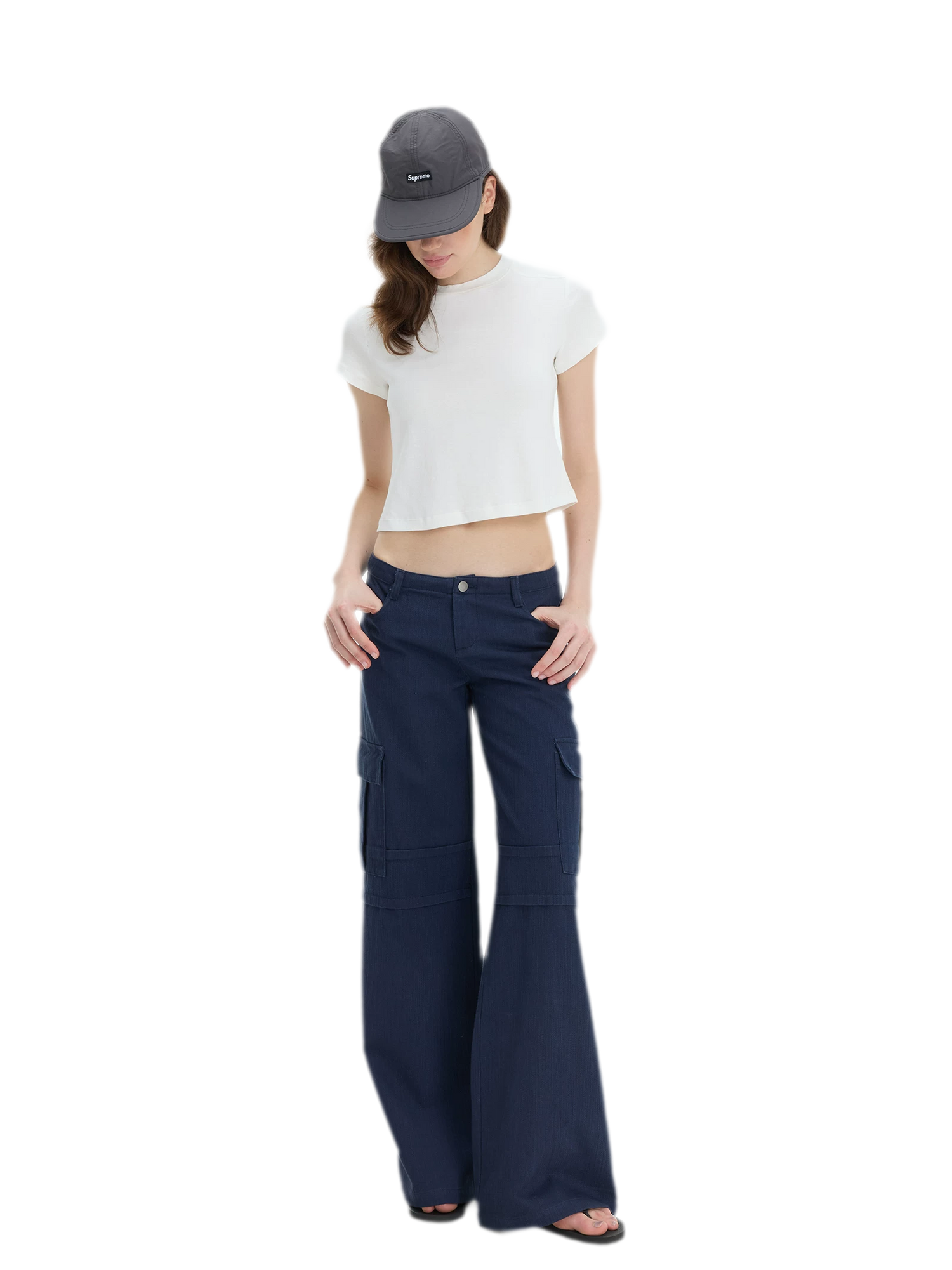 Stretch Cropped Crew-Neck T-Shirt