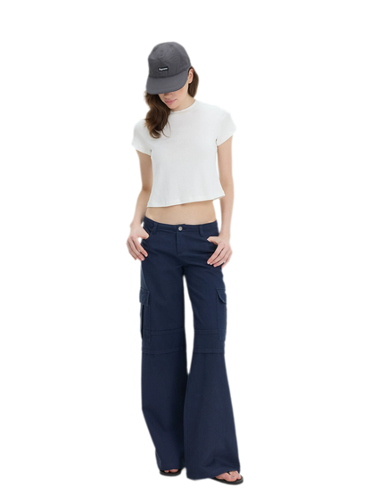 Stretch Cropped Crew-Neck T-Shirt