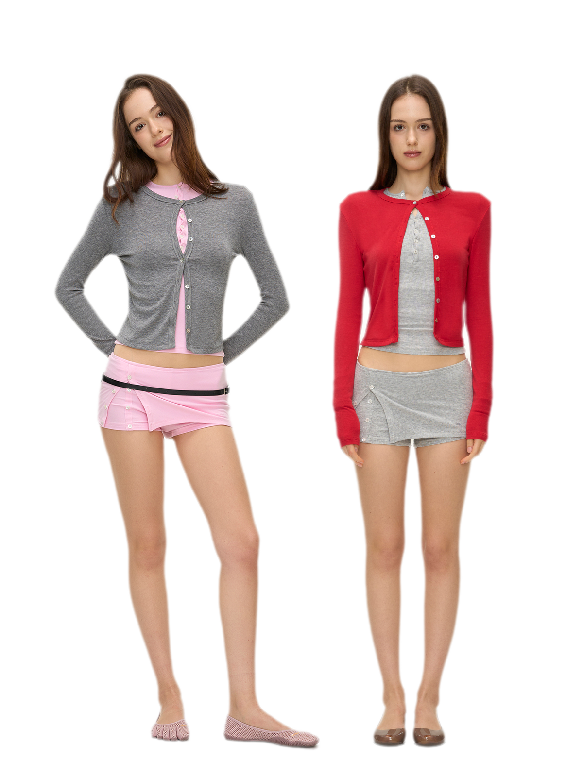 Ribbed Button Trim Set