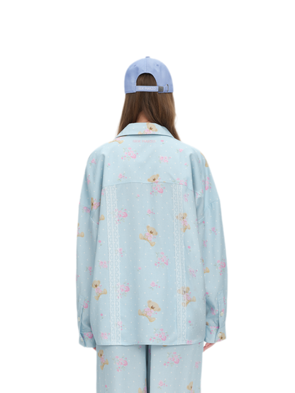 Floral Lace Trim Shirt