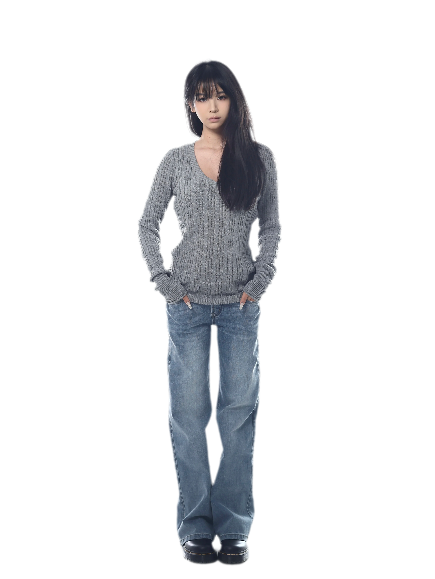 Low-Rise Straight Jeans