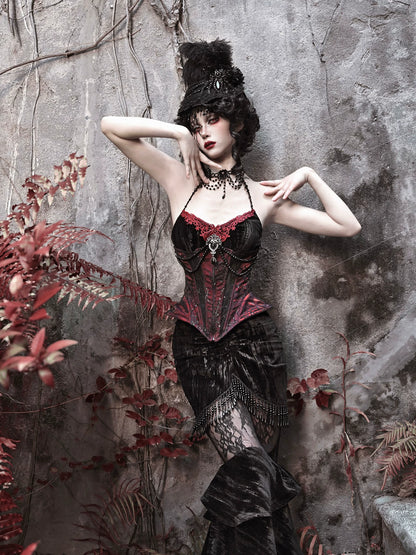 Gothic Velvet Fishbone Corset