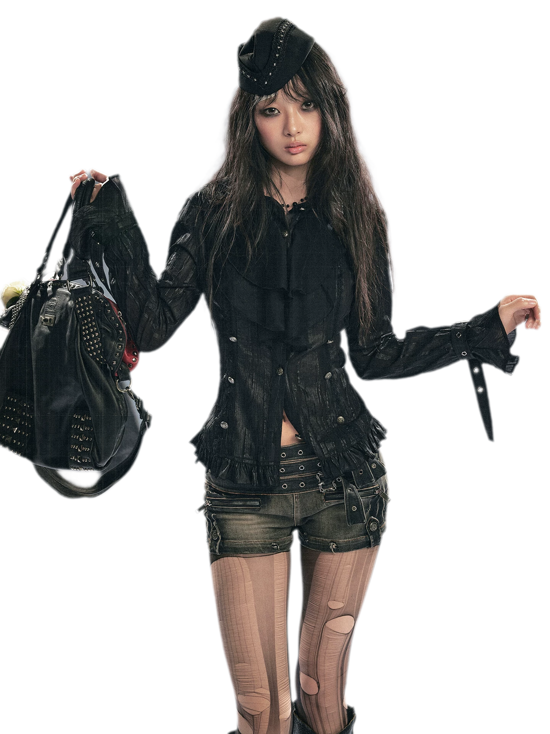 Cest Nous Gothic Ruffled Chiffon Shirt – view 2