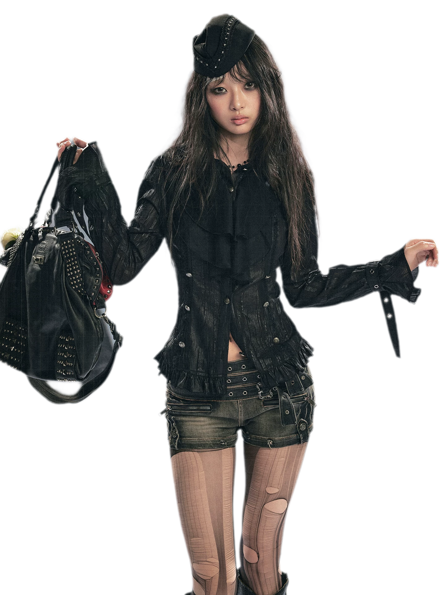 Gothic Ruffled Chiffon Shirt