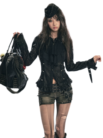 Gothic Ruffled Chiffon Shirt