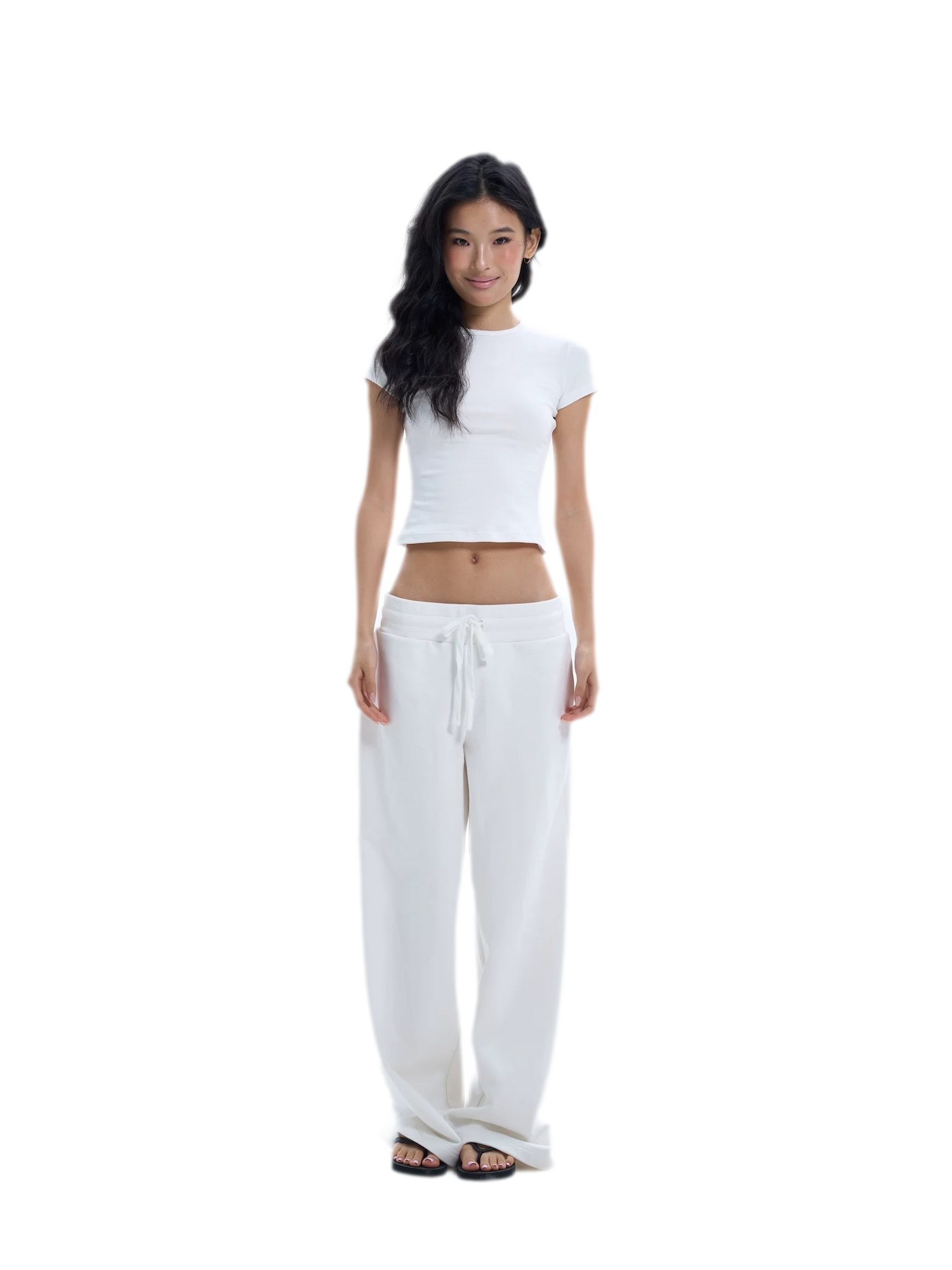 Wide-Leg Drawstring Sweatpants