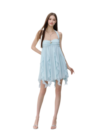 Starfish Ruffle Halter Dress