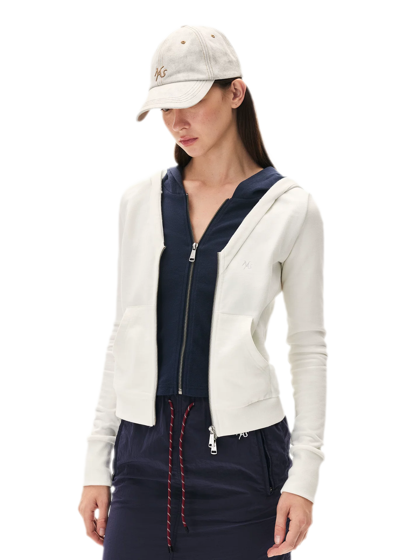 Paneled Faux-Two-Piece Hooded Sweatshirt