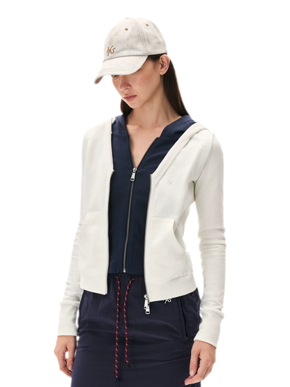 Paneled Faux-Two-Piece Hooded Sweatshirt