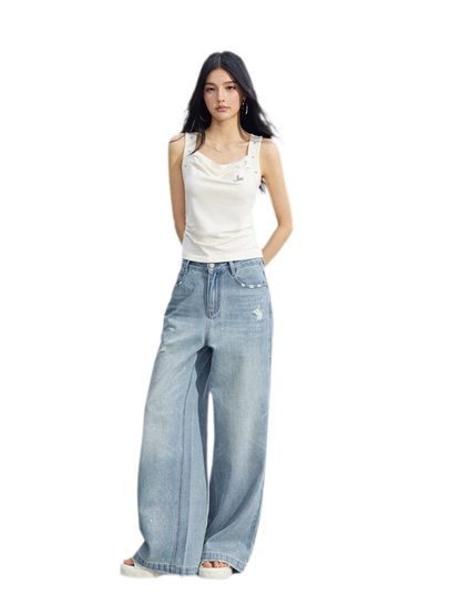 Star Pleated Sleeveless Top