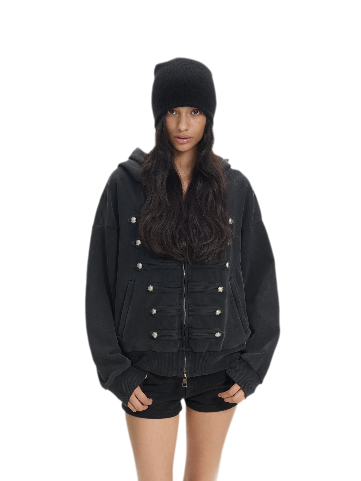Washed Napoleon Hooded Jacket