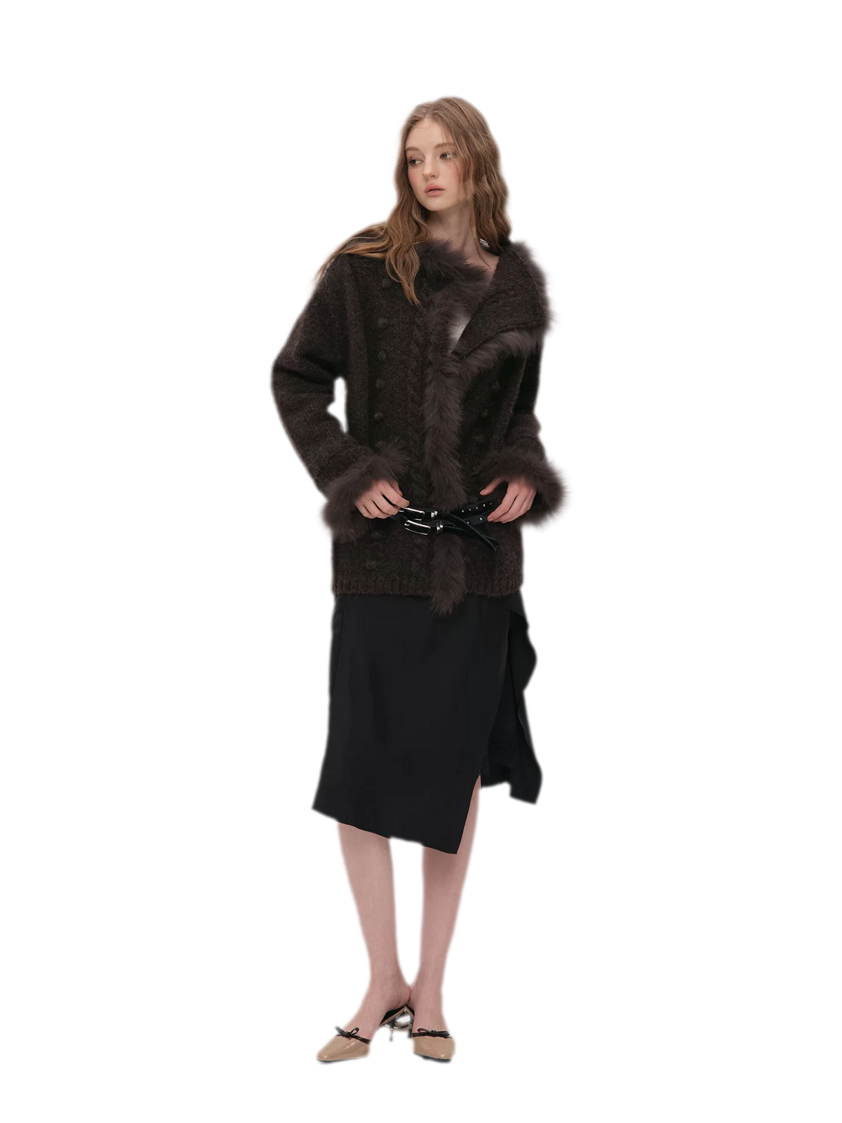 Long-Pile Fox Fur Cardigan