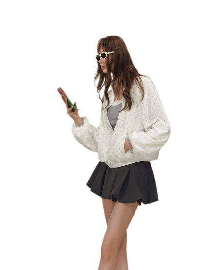 Polka Dot Collar Jacket