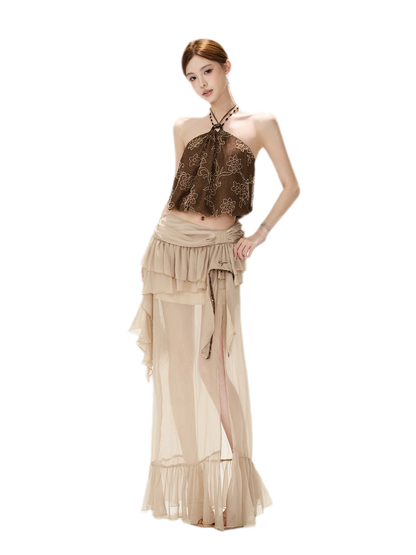 CYNR Beaded Halter Crop Top – view 4
