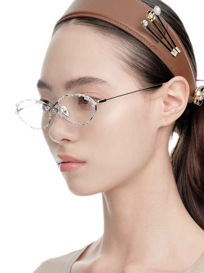 Cubic Zirconia Oval Eyewear