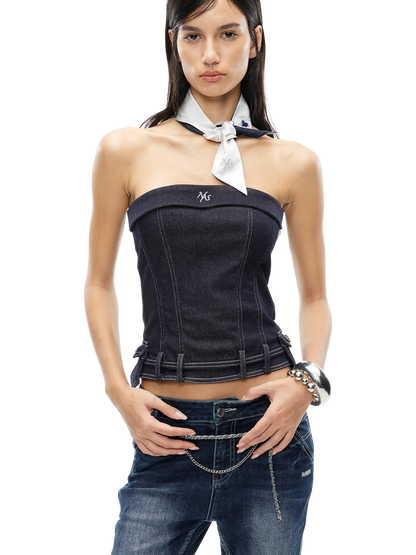Raw Denim Blue Bandeau