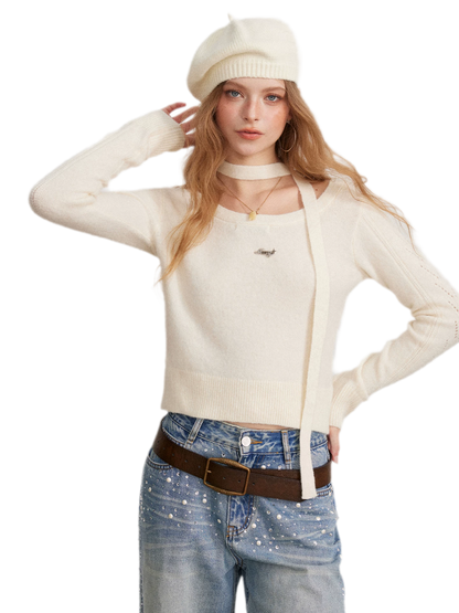 Openwork Reversible Knit Top