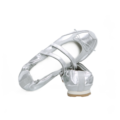 Ruched Ballet Strap Shoes