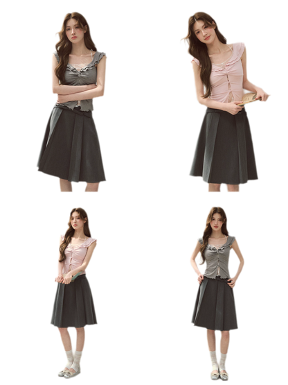 Ruffle Knot Fitted Top