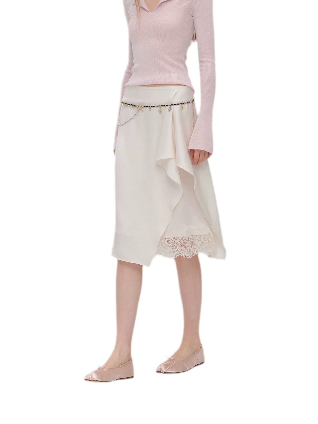 Silky Draped A-Line Skirt