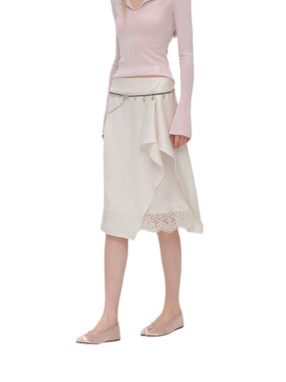 Silky Draped A-Line Skirt