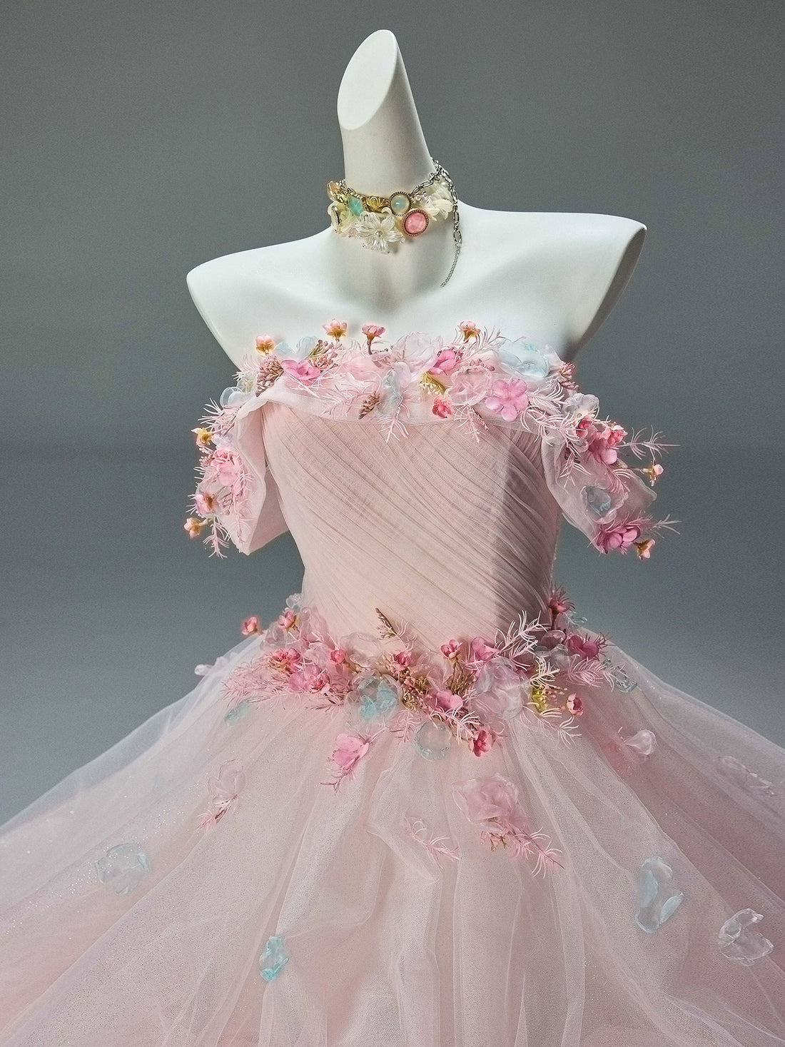 Floral Tulle Princess Ballgown