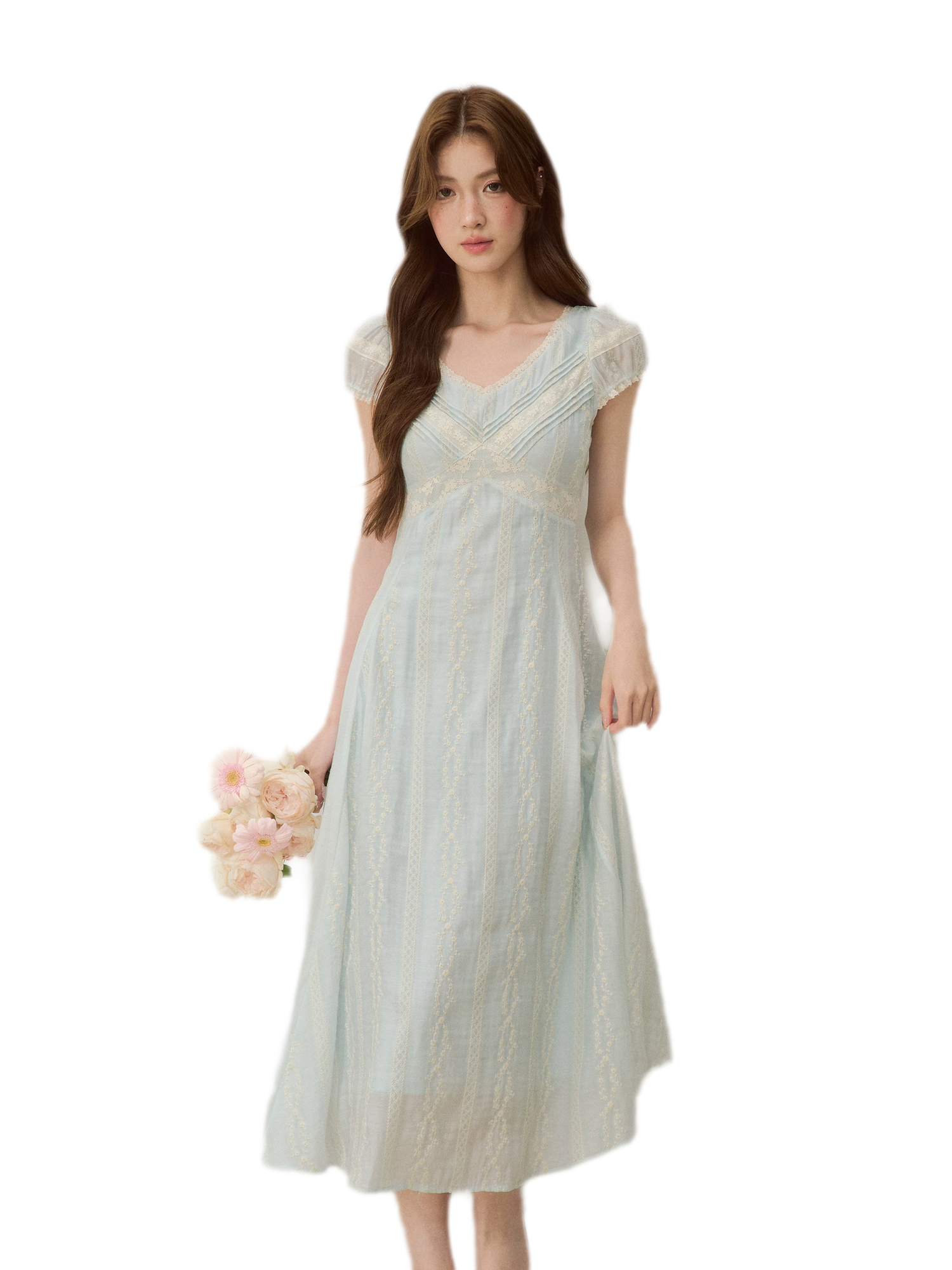 Embroidered Waist Dress