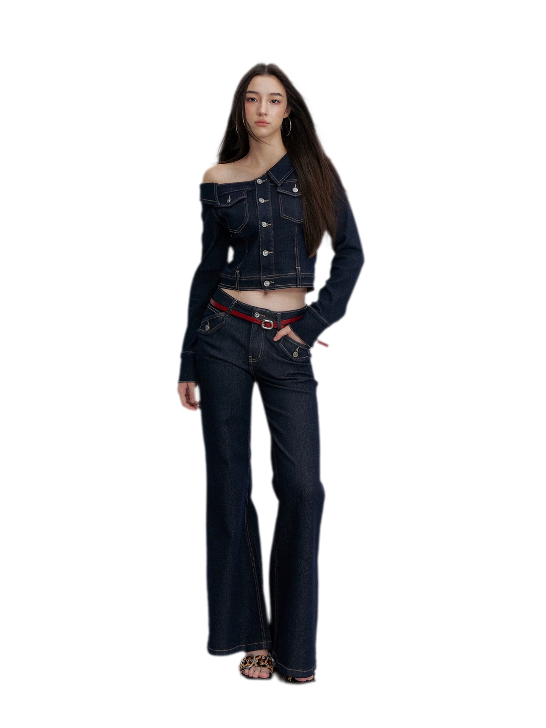 Vintage Wash Flare Jeans