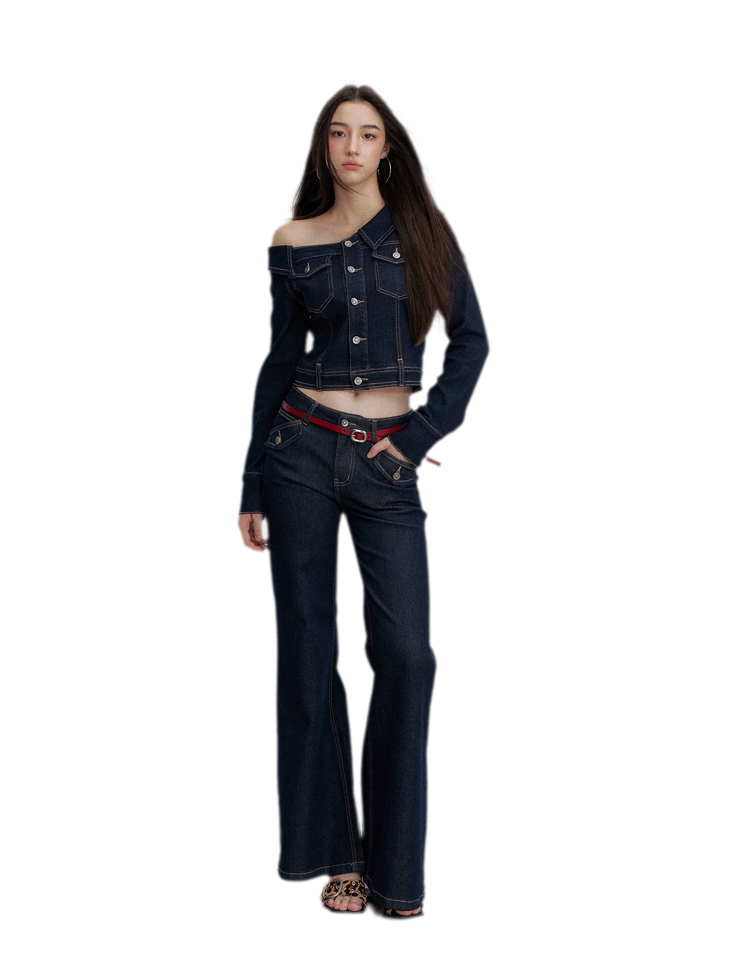 Vintage Wash Flare Jeans
