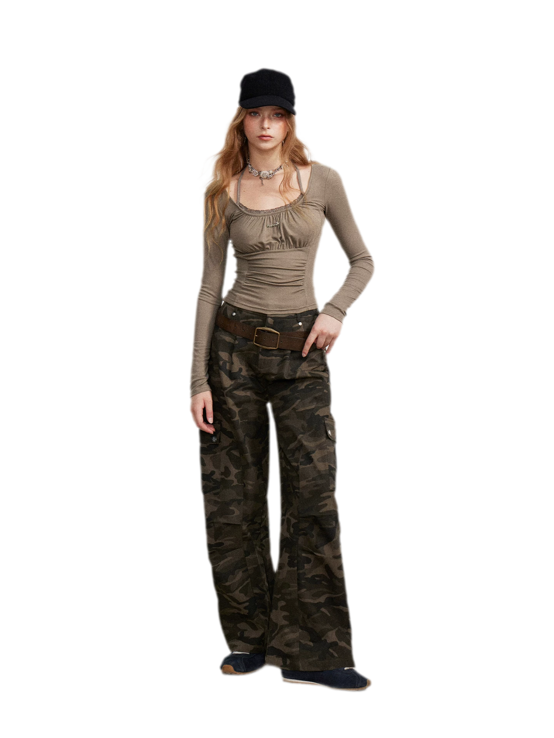 Vintage Curved-Leg Cargo Pants