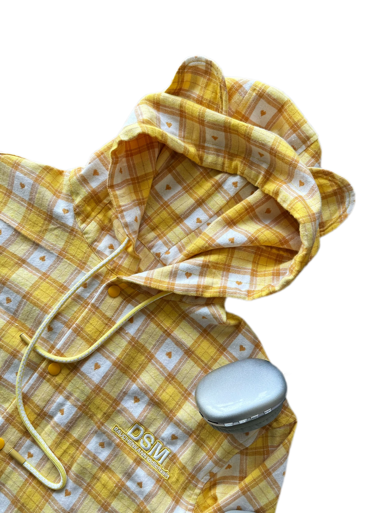 Brushed Plaid Hooded Overshirt