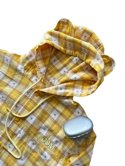 Brushed Plaid Hooded Overshirt