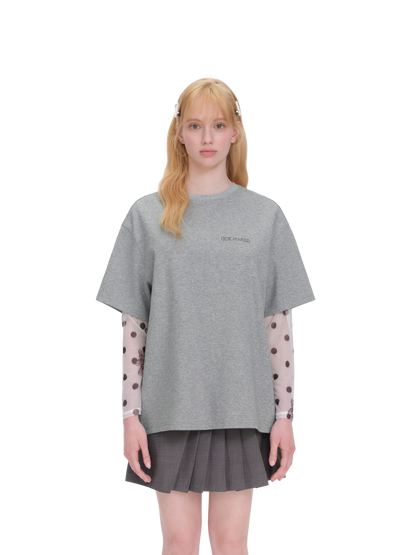 Unisex Silver Bear Print Loose T-shirt