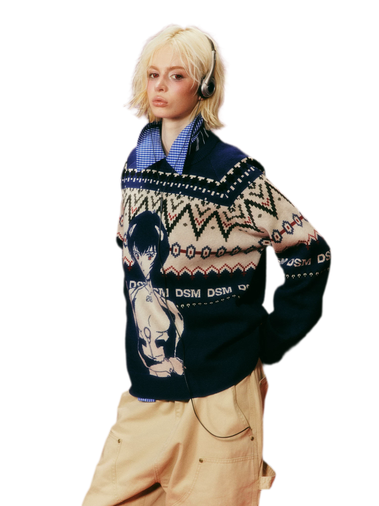 Jacquard Relaxed Graphic Sweater