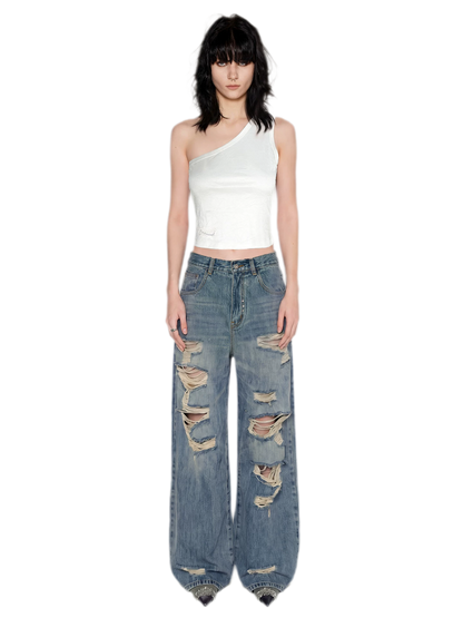 Acetate Asymmetrical Tank Top