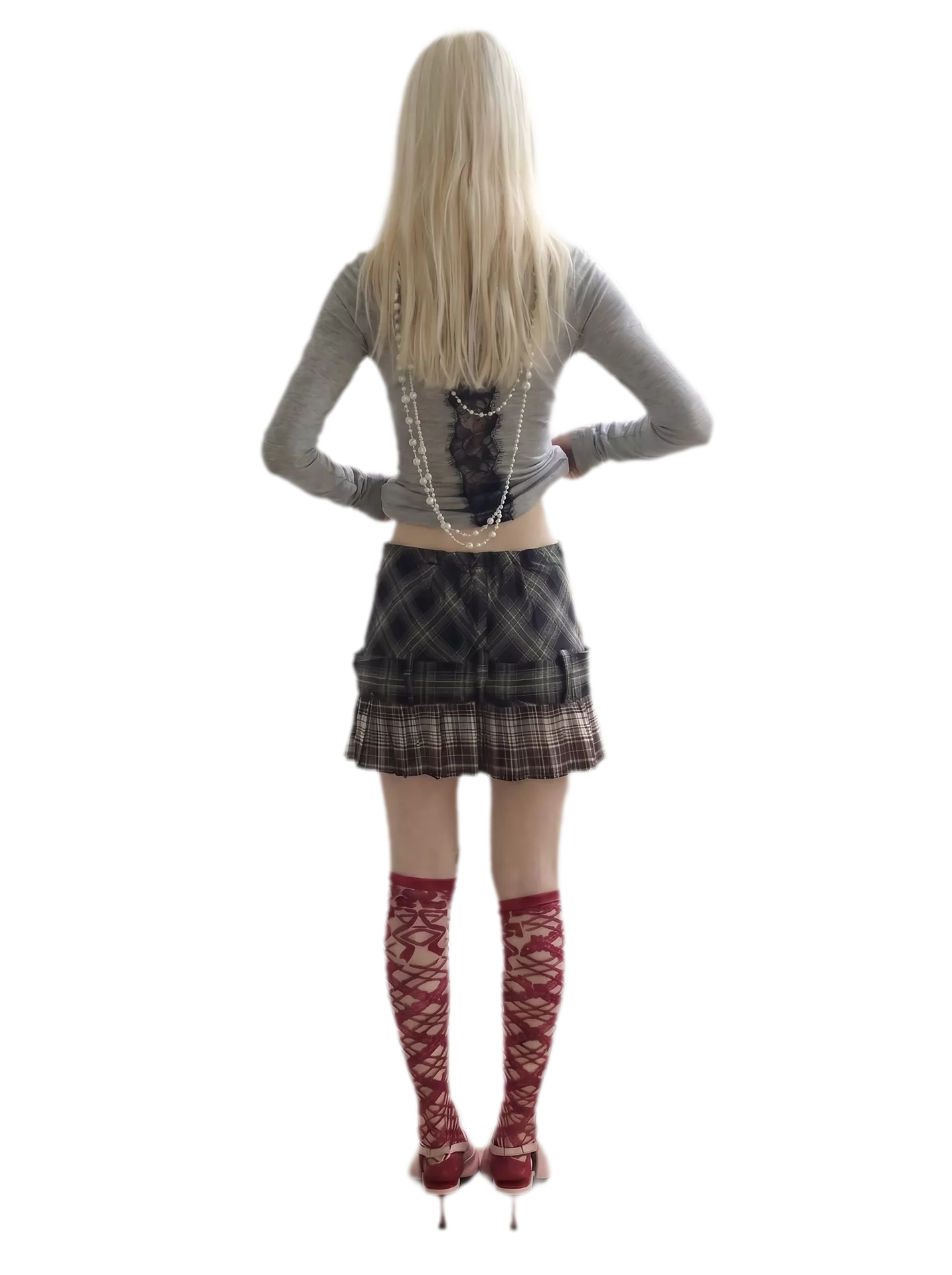 Plaid Pleated Mini Skirt