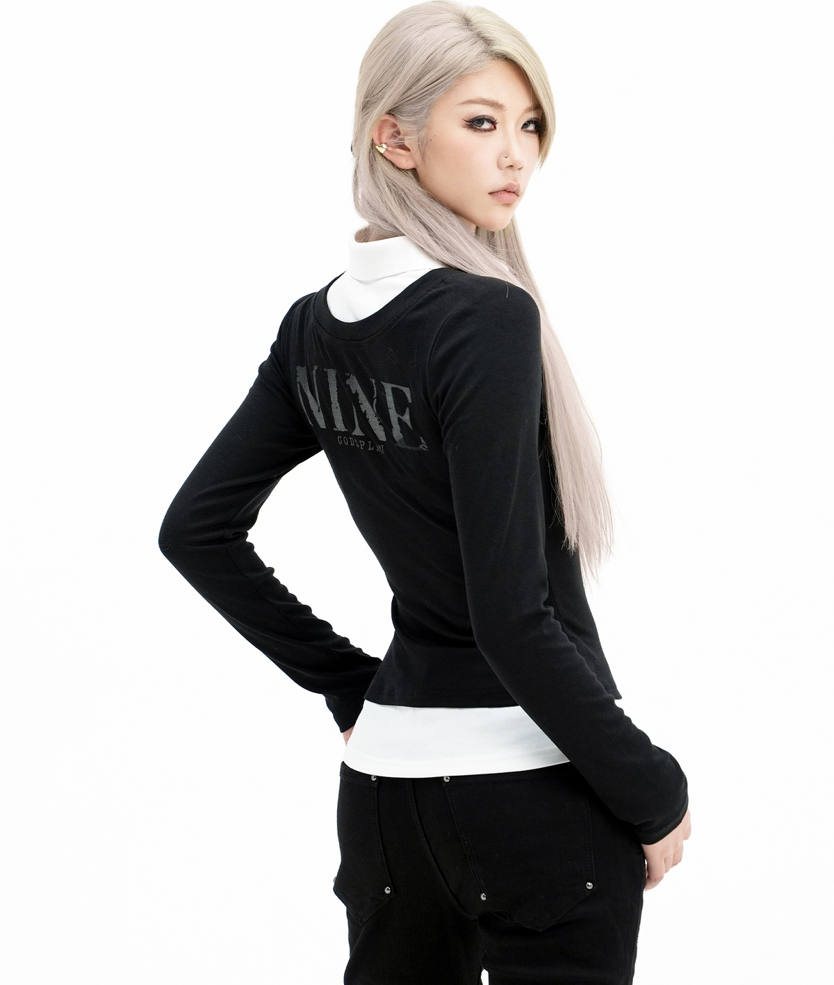 Contrast Layered Long Sleeve Top