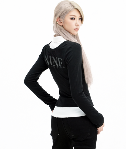 Contrast Layered Long Sleeve Top