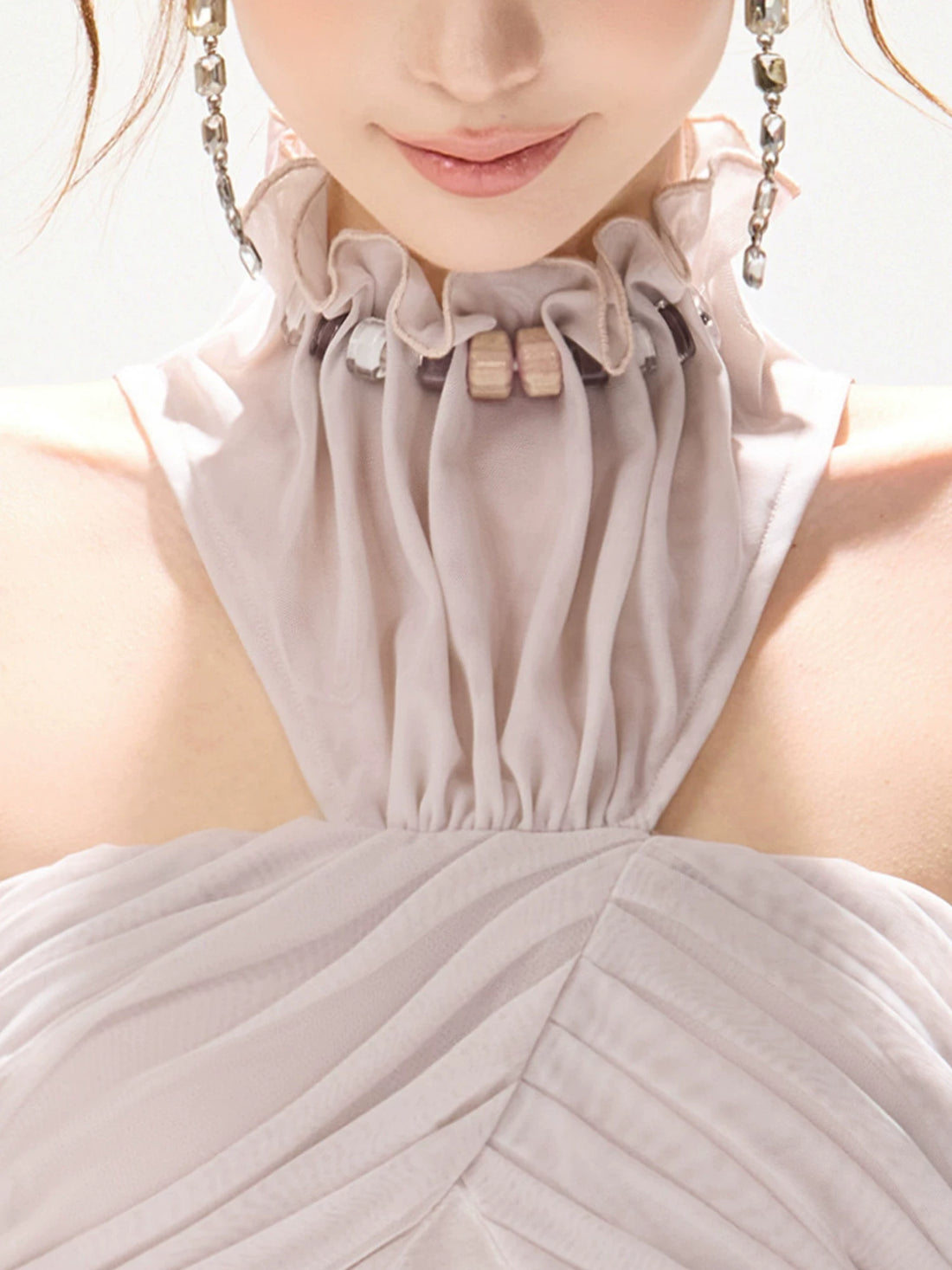 Beaded Halter Slip Dress