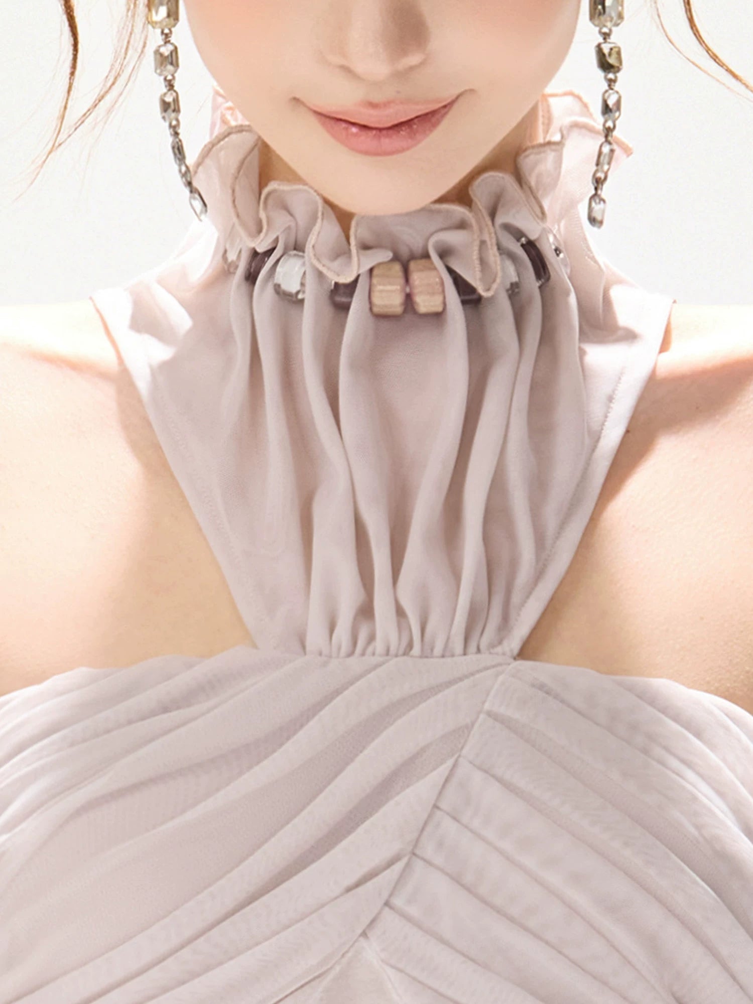 Beaded Halter Slip Dress