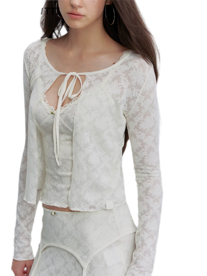 Textured Lace Three-Piece Set