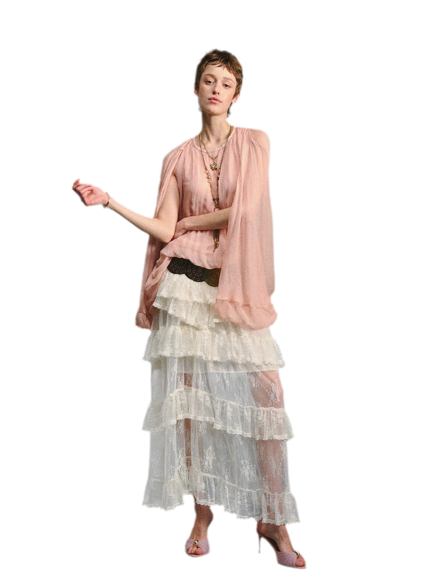 Cape Chiffon Blouse