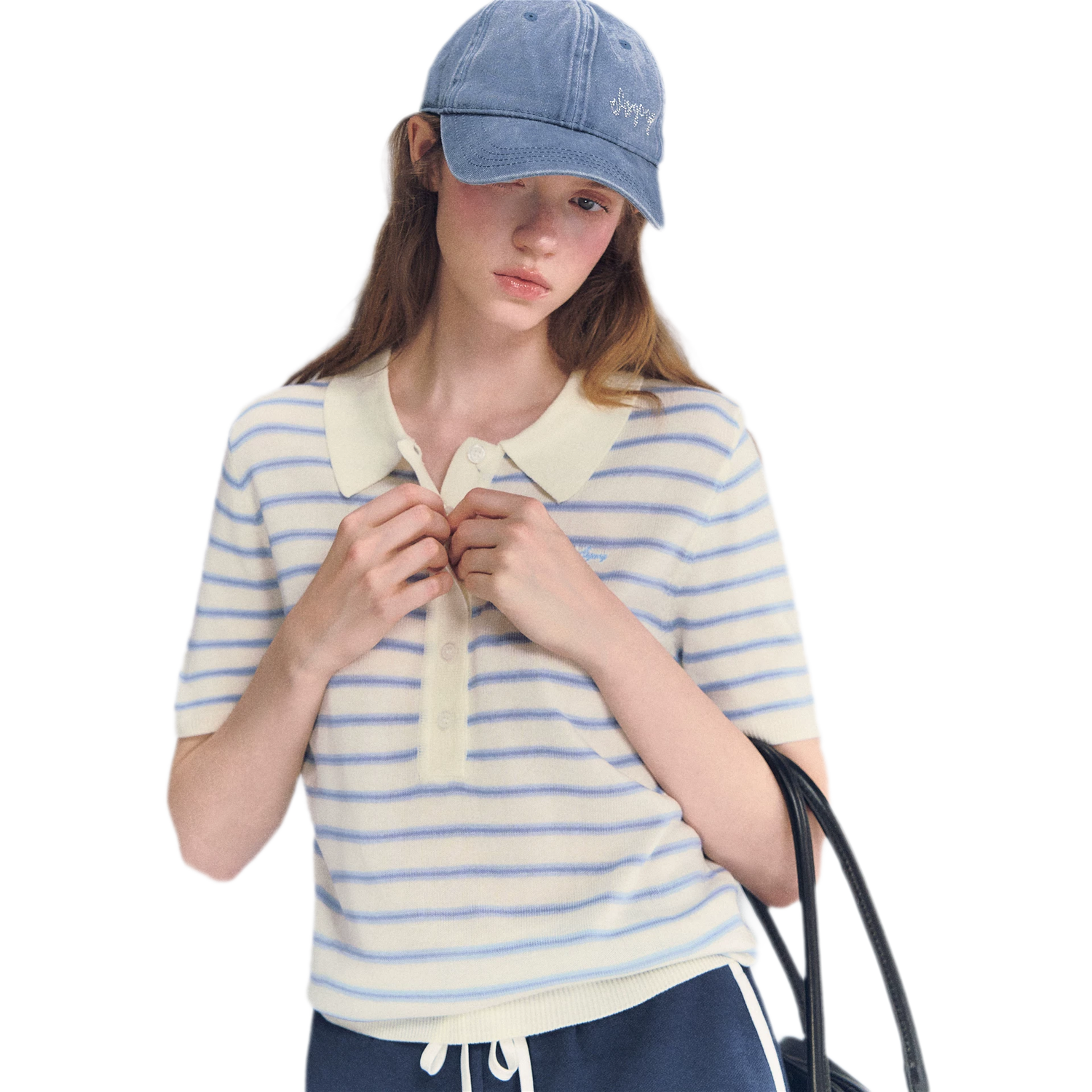 Striped Embroidered Polo
